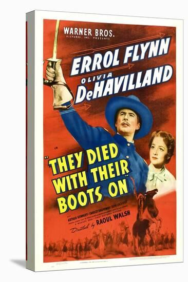 They Died With Their Boots On, Errol Flynn, Olivia De Havilland, 1941-null-Stretched Canvas