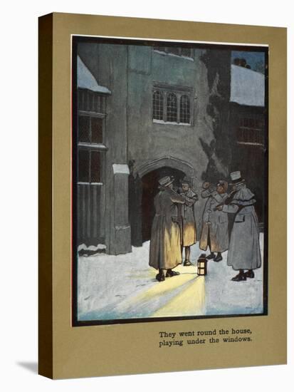 They Went Round the House Playing Under the Windows - Carol Singers in the Snow-Cecil Aldin-Premier Image Canvas