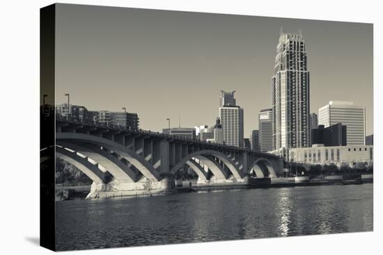 Third Avenue Bridge, Mississippi River, Minneapolis, Minnesota, USA-Walter Bibikow-Premier Image Canvas