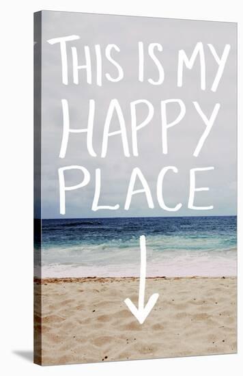 This Is My Happy Place (Beach)-Leah Flores-Stretched Canvas