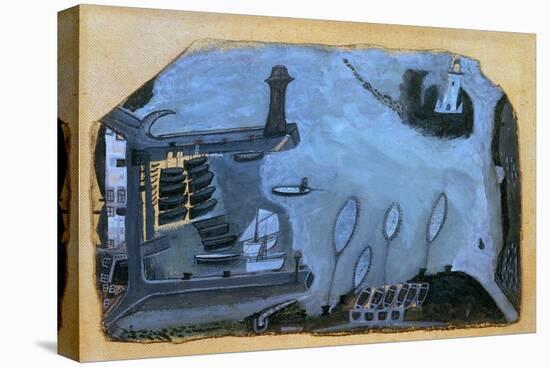 'This Is Sain Fishery That Used to Be': St. Ives Harbour and Godrevy Lighthouse-Alfred Wallis-Premier Image Canvas