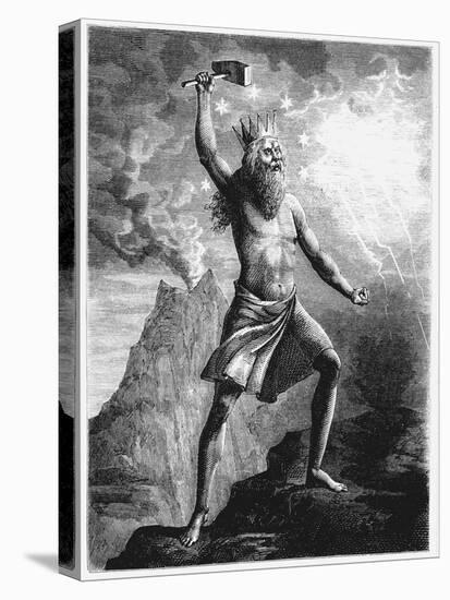 Thor, God of Thunder in the Scandinavian Pantheon, Wielding His Hammer, 1874-null-Premier Image Canvas