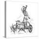 Thor Riding in Chariot Drawn by Goats and Wielding His Hammer-null-Premier Image Canvas