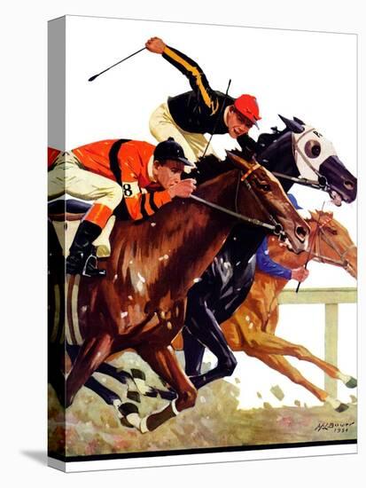 "Thoroughbred Race," Saturday Evening Post Cover, August 4, 1934-Maurice Bower-Premier Image Canvas