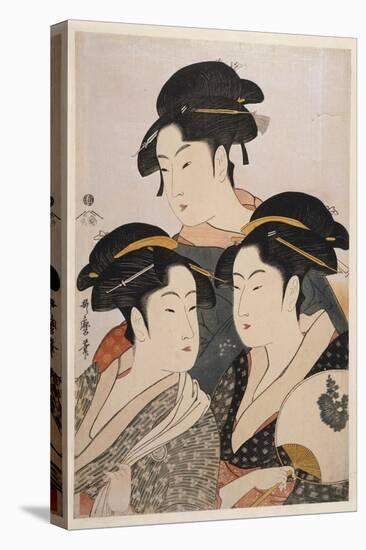 Three Beauties of the Present Day (Toji San Biji)-Kitagawa Utamaro-Premier Image Canvas