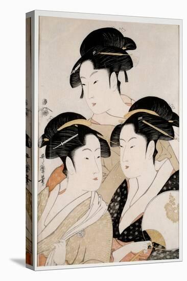 Three Beautifuls of Our Time. Japanese Print, Style Ukiyo-E, C.1794 (Print)-Kitagawa Utamaro-Premier Image Canvas