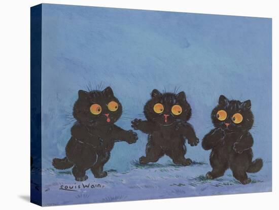 Three Black Kittens (Gouache on Paper)-Louis Wain-Premier Image Canvas