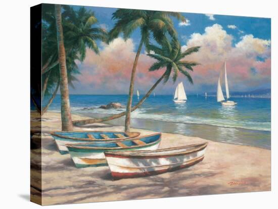 Three Boats on Beach-Tan Chun-Stretched Canvas