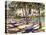 Three Canoes and Palm Shadows-Darrell Hill-Premier Image Canvas