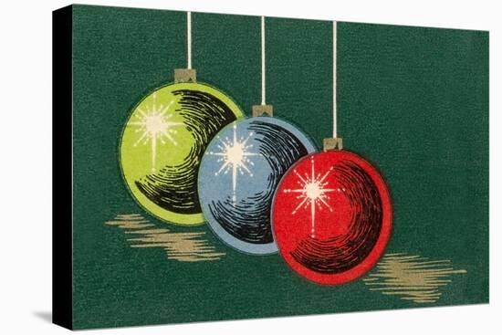 Three Christmas Bulbs-null-Stretched Canvas