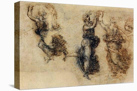 Three Dancing Figures and a Study of a Head-Leonardo da Vinci-Premier Image Canvas