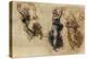 Three Dancing Figures and a Study of a Head-Leonardo da Vinci-Premier Image Canvas