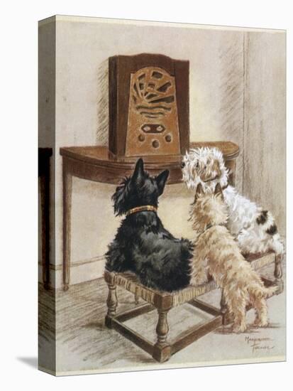 Three Dogs Enjoy a Radio Broadcast-Marjorie Turner-Premier Image Canvas