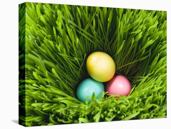 Three Easter Eggs in Grass-null-Premier Image Canvas