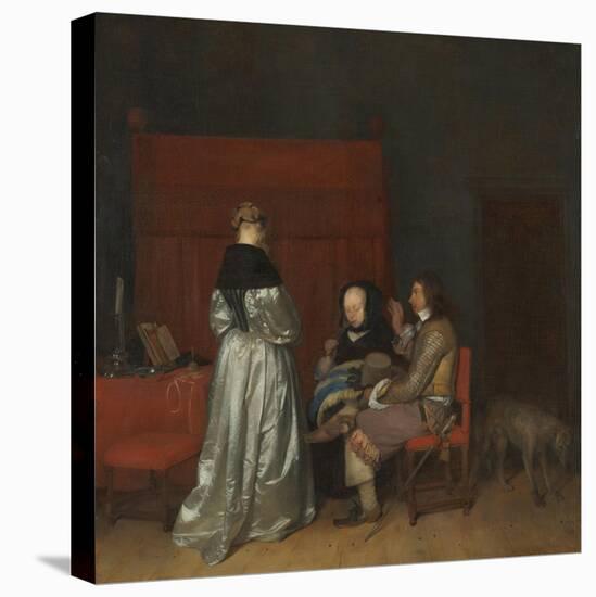 Three Figures Conversing in an Interior (The Paternal Admonitio), Ca 1654-Gerard Ter Borch the Younger-Premier Image Canvas