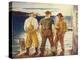 Three Fishermen, 1938 (Oil on Panel)-Newell Convers Wyeth-Premier Image Canvas