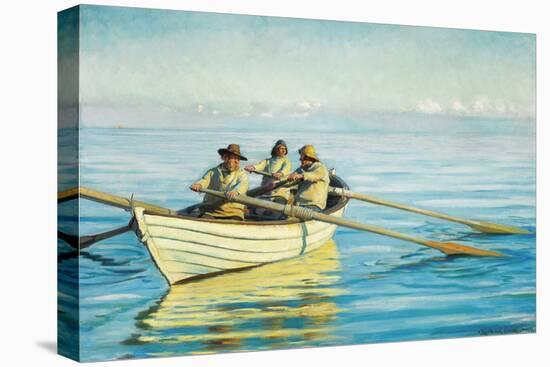 Three Fishermen in a Boat-Michael Ancher-Stretched Canvas