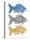 Three Folk Art Fish-Kerstin Stock-Stretched Canvas