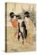 Three Girls Paddling in a River, Fashionable Six Jewelled Rivers, Yamashiro Province, Pub. 1790-Kitagawa Utamaro-Premier Image Canvas
