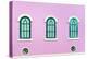 Three Green Arched Windows on Pink Wall-Yongkiet-Premier Image Canvas