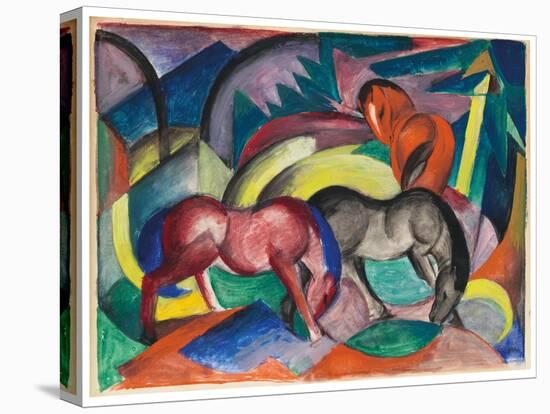 Three Horses, 1912 (Gouache on Card)-Franz Marc-Premier Image Canvas