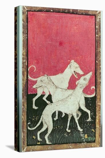 Three Hunting Dogs, One of a Set of Playing Cards, Courtly Hawking, Upper Rhein Are, c.1440-45-Konrad Witz-Premier Image Canvas