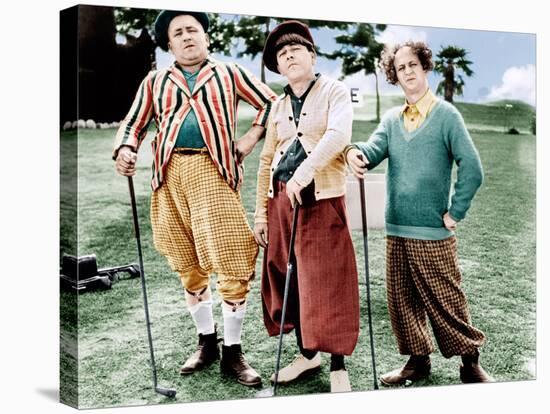 THREE LITTLE BEERS, from left: Curly Howard, Moe Howard, Larry Fine [the Three Stooges], 1935-null-Stretched Canvas
