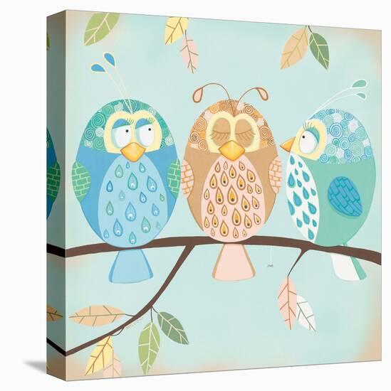 Three Little Birdies-Willow-Stretched Canvas