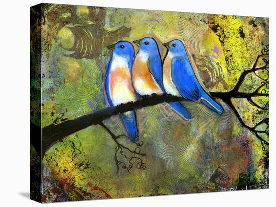 Three Little Bluebirds-Blenda Tyvoll-Premier Image Canvas