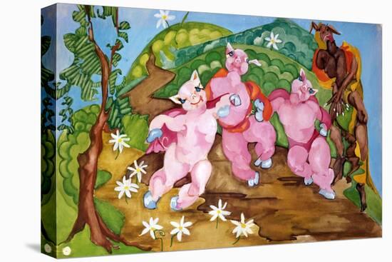 Three Little Pigs-Zelda Fitzgerald-Stretched Canvas