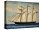 Three-Masted Barquentine Willie Glen, 1880, Watercolour by Anthony Luzzo, 19th Century-null-Premier Image Canvas