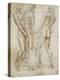 Three Nude Bearers (Pen and Brown Ink over Grey Chalk Outlines with Red Chalk on White Paper)-Raphael-Premier Image Canvas