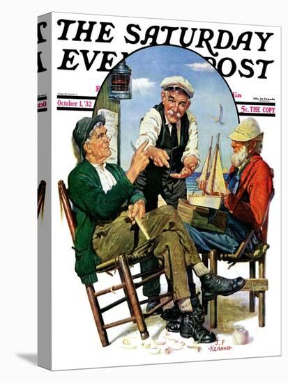 "Three Old Salts," Saturday Evening Post Cover, October 1, 1932-J.F. Kernan-Premier Image Canvas