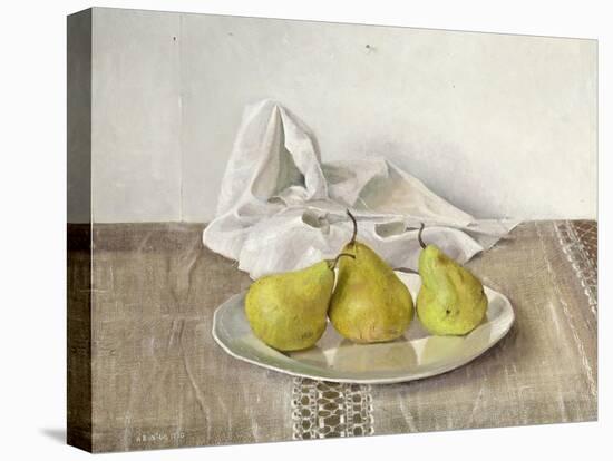 Three Pears on a Plate, Still Life, 1990-Arthur Easton-Premier Image Canvas