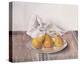 Three Pears On a Plate-Arthur Easton-Stretched Canvas