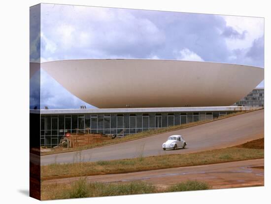 Three Powers Square Building Built by Oscar Niemeyer as Volkwagan drives by-Dmitri Kessel-Premier Image Canvas