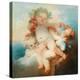 Three Putti Wreathed with Flowers (Oil on Canvas)-Jean-Honore Fragonard-Premier Image Canvas