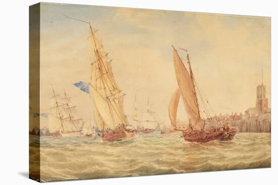 Three Sloops of War and a Fishing Smack Going into Habour, Portsmouth, C.1800-30-J. M. W. Turner-Premier Image Canvas