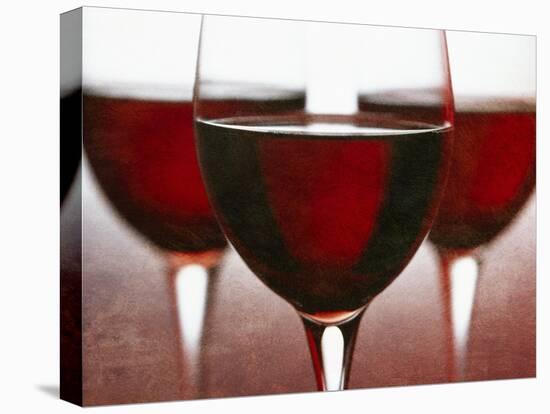 Three Stemmed Glasses of Red Wine-Steve Lupton-Premier Image Canvas