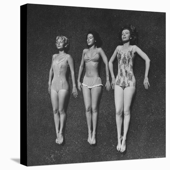 Three Sun Bathers Soaking Up Rays-Allan Grant-Premier Image Canvas