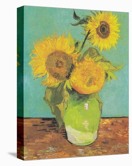 Three Sunflowers in a Vase, 1888-Vincent Van Gogh-Stretched Canvas