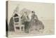 Three Women Seated on Chairs on a Beach-Eugene Louis Boudin-Premier Image Canvas