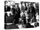 Three Year Old John F Kennedy Jr Salutes His Father's Flag Draped Coffin after Funeral Mass-null-Stretched Canvas