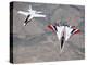 Thrust-Vectoring F-15 and Chase Plane in Flight-Jim Ross-Premier Image Canvas