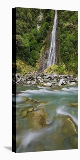 Thunder Creek Falls, Mount Aspiring National Park, Hating Passport, West Coast, South Island-Rainer Mirau-Premier Image Canvas