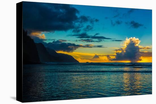 Thundercloud off of Ke'e Beach at sunset, Na Pali Coast, Kauai, Hawaii, USA-Mark A Johnson-Premier Image Canvas