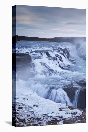 Thundering Gullfoss Waterfall in Winter Time, Iceland, Europe. Winter (January)-Adam Burton-Premier Image Canvas