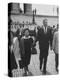 Thurgood Marshall Walking with His Wife-null-Premier Image Canvas