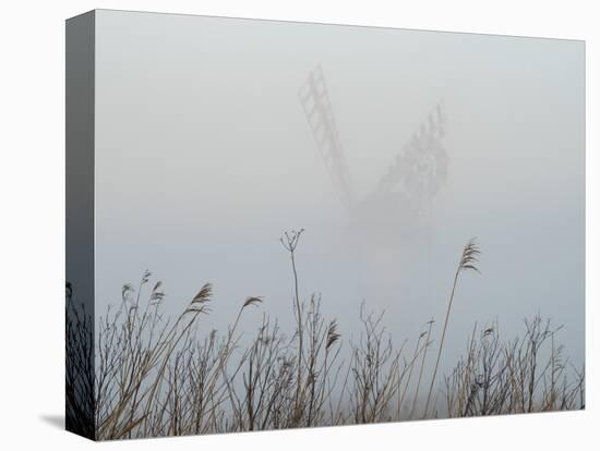 Thurne Mill viewed through the mist at Thurne, Norfolk, England, United Kingdom, Europe-Jon Gibbs-Premier Image Canvas