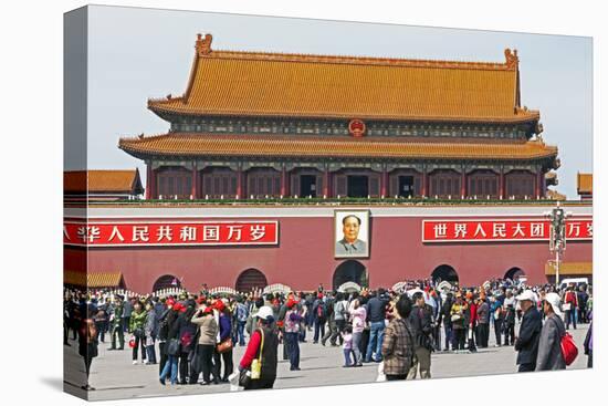 Tiananmen Sqaure in Front of Portrait of Mao Zedong on Gate of Heavenly Peace (Tiananmen Gate)-Gavin Hellier-Premier Image Canvas